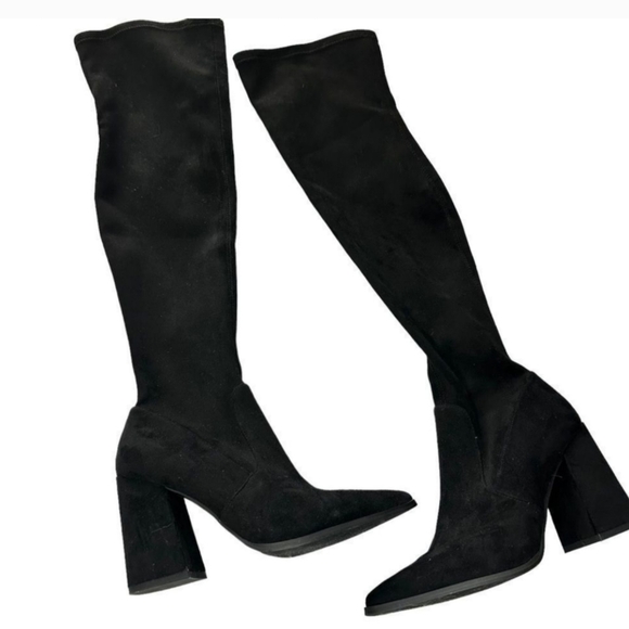Steve Madden TAVA Black OTK Boots Over Knee Suede 6M NEW - Picture 9 of 15